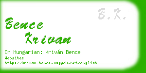 bence krivan business card